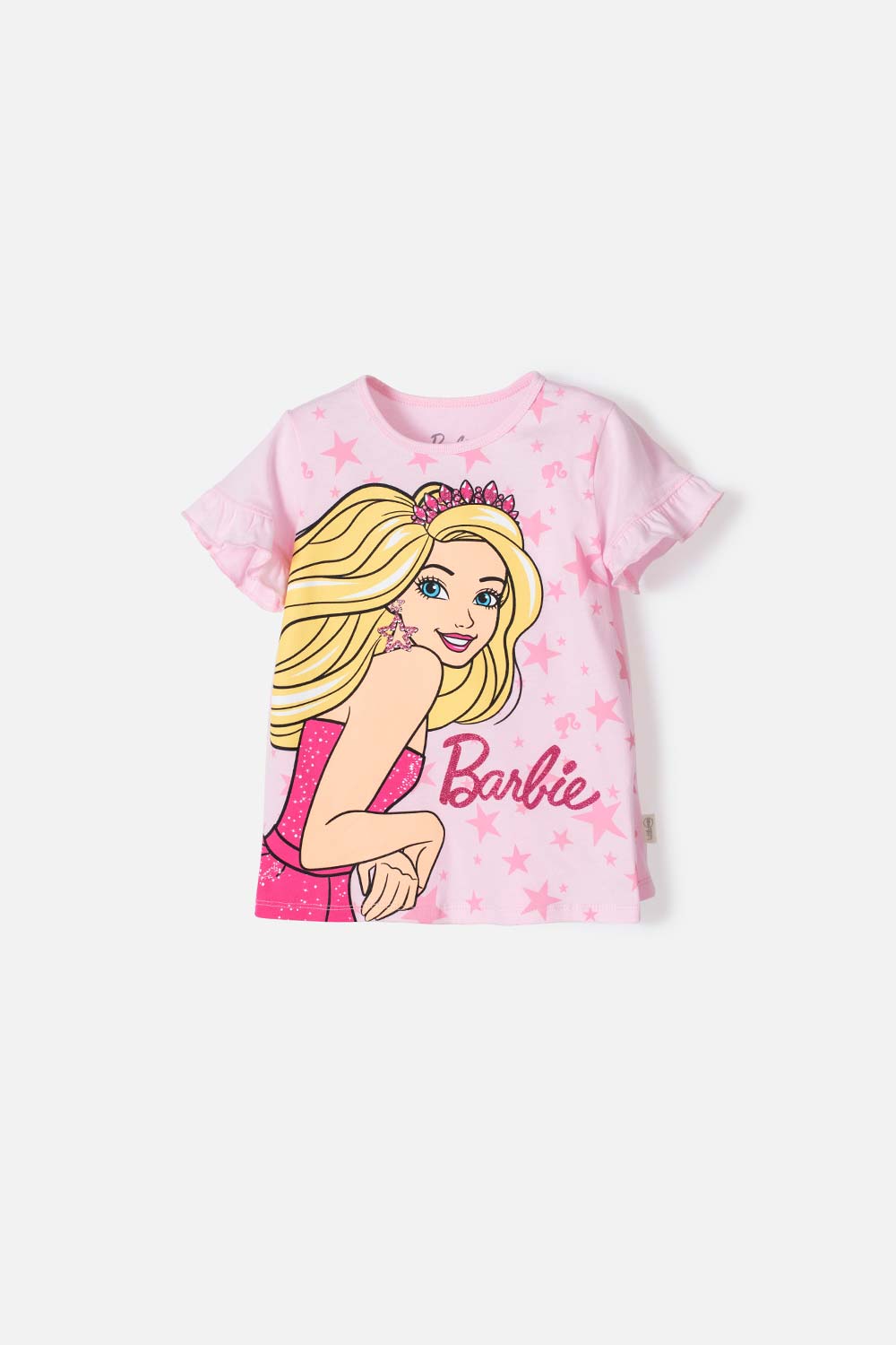 Camiseta de Barbie rosada manga corta para niña - Ponemos la Fantasía!