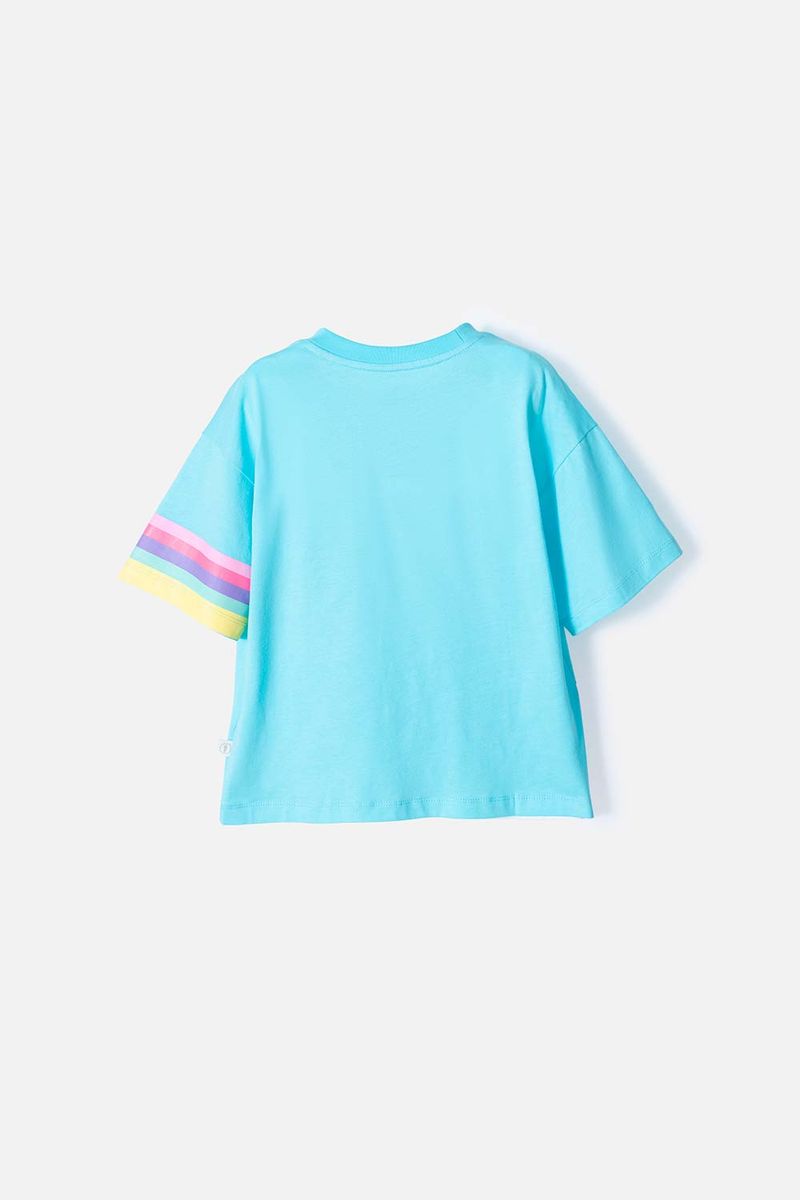 Camiseta Mic manga corta azul para niña