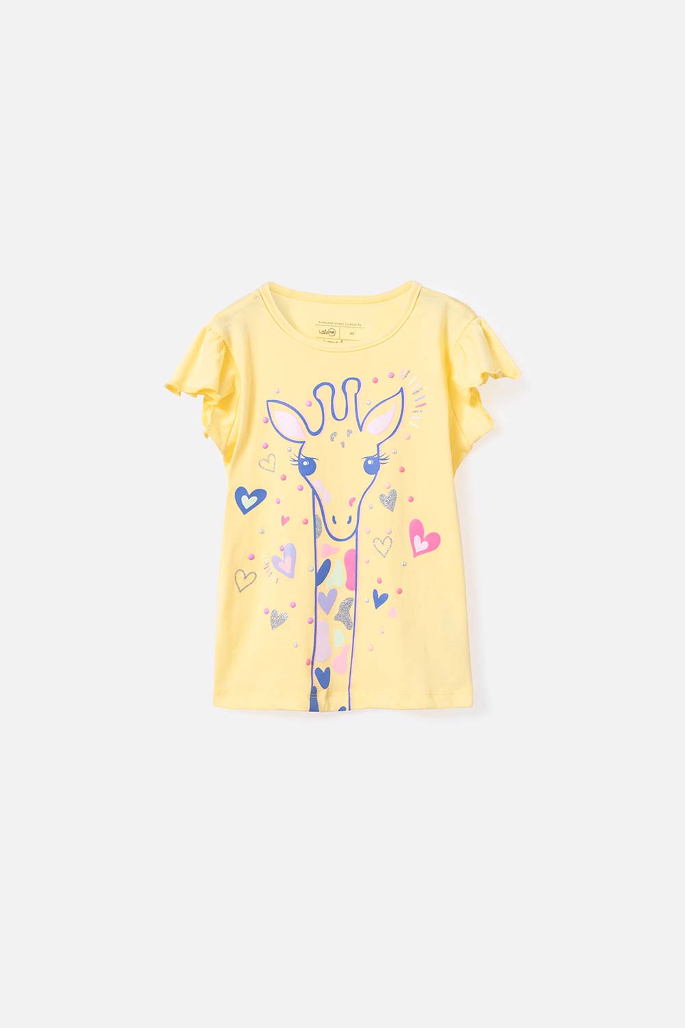 Camiseta LittleMic manga corta amarilla para niña 2T a 5T