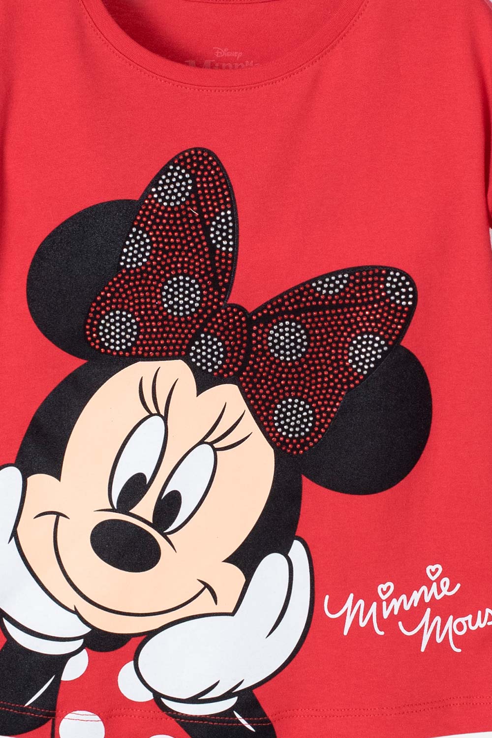 Camiseta de niña, manga corta roja de Minnie Mouse ©DISNEY - Tienda Online  MIC