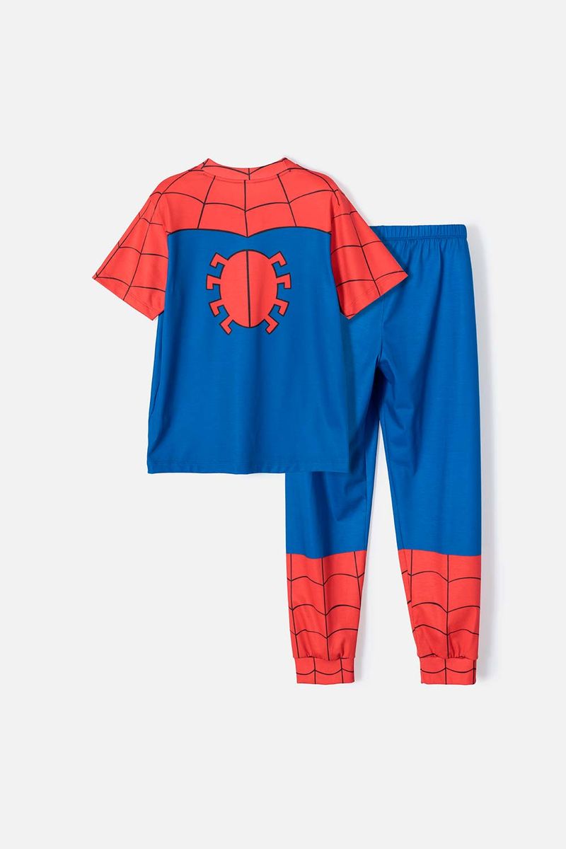 Pijama de niño, manga corta/pantalón largo blanca/ azul de Spiderman Marvel  - Tienda Online MIC