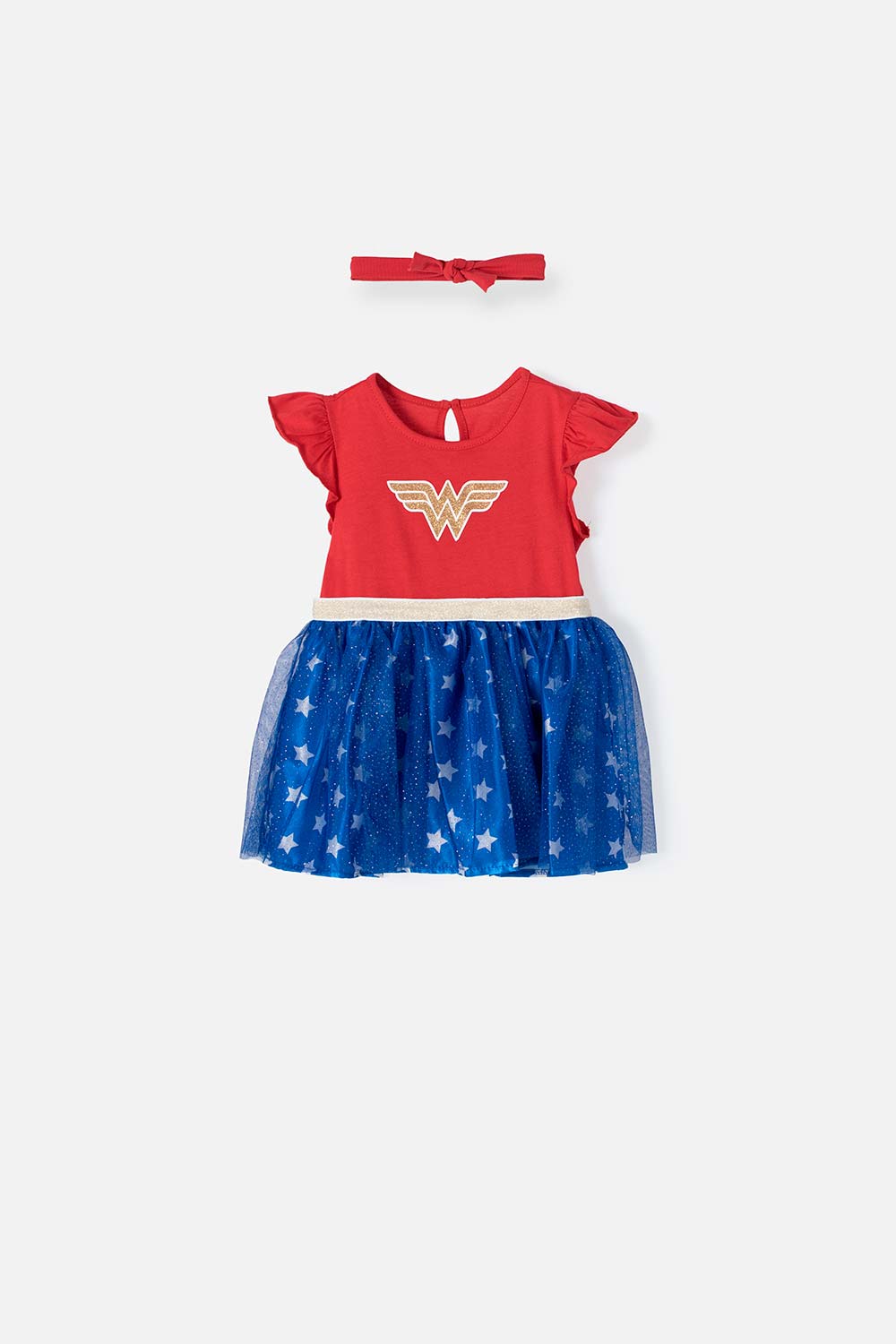 Vestido tutú rojo de Wonder Woman para bebé niña 6-9-0
