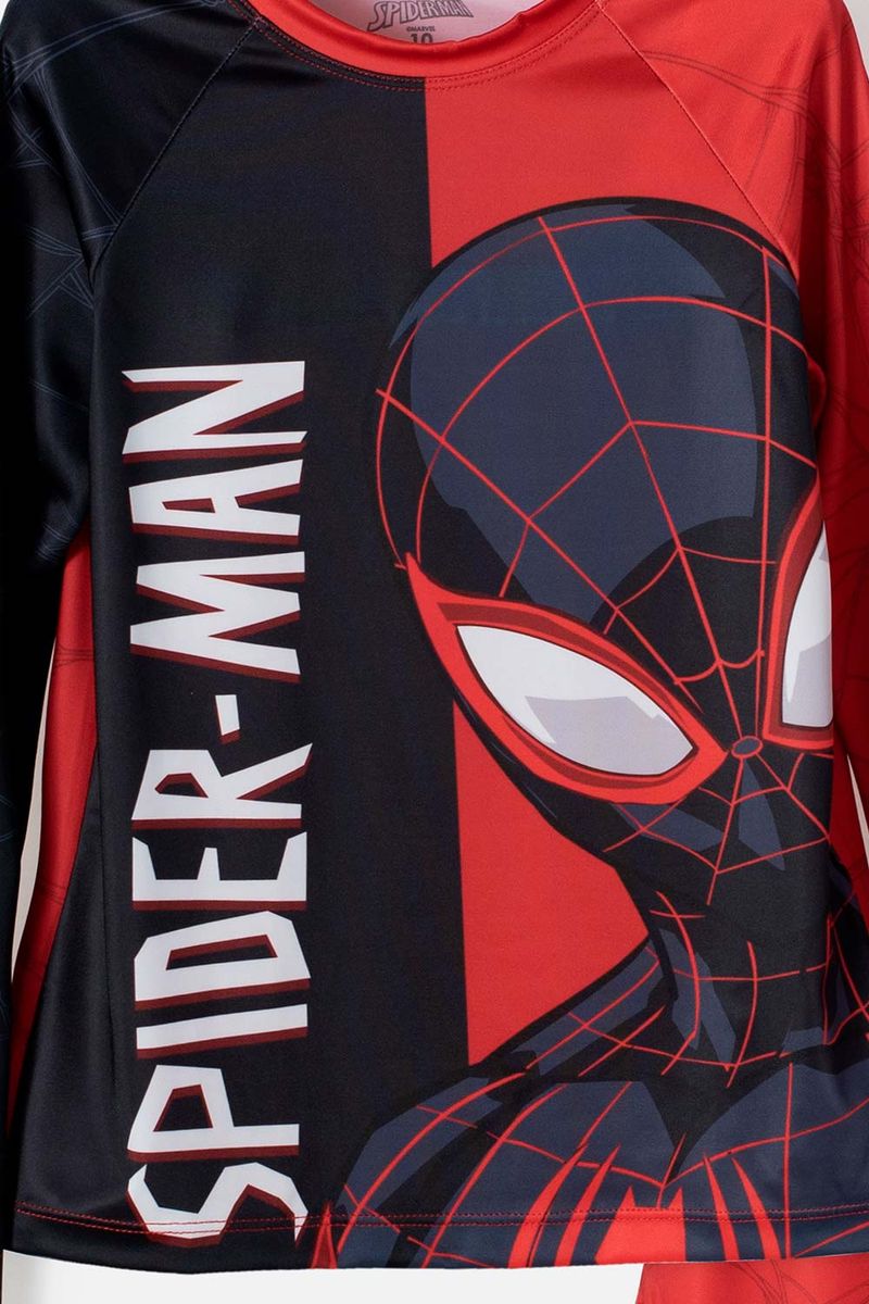 Conjunto de ba o Spiderman rojo y negro manga larga para ni o