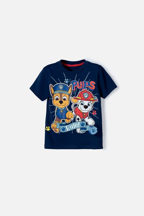 Pijama de niño, manga corta/pantalón largo blanco/azul de paw Patrol  ©Nickelodeon