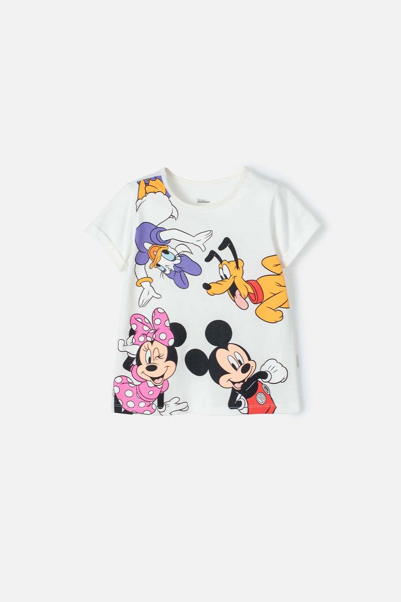 Camiseta de Minnie Mouse manga corta marfil para niña