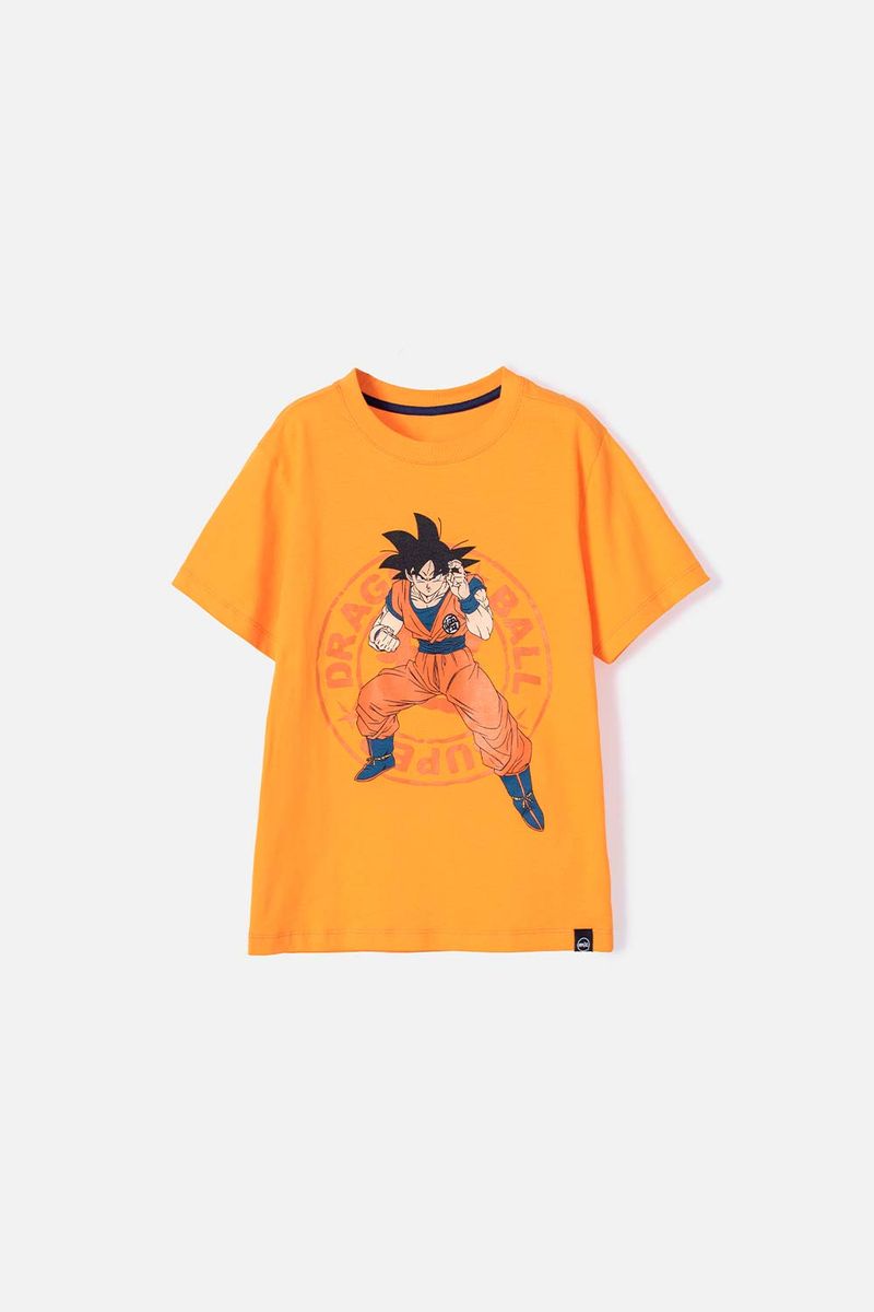 Camiseta de Dragon Ball manga corta naranja para ni o