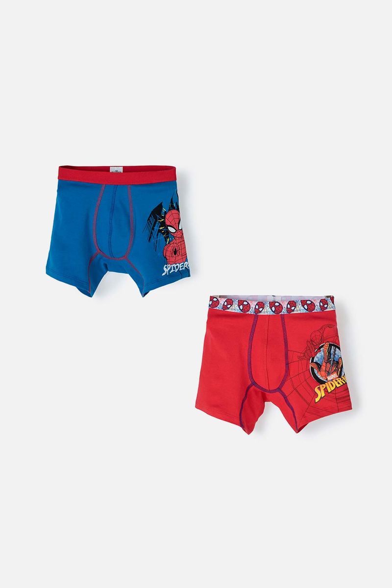 Pack X2 boxers de Spiderman estampado rojo y azul para ni o