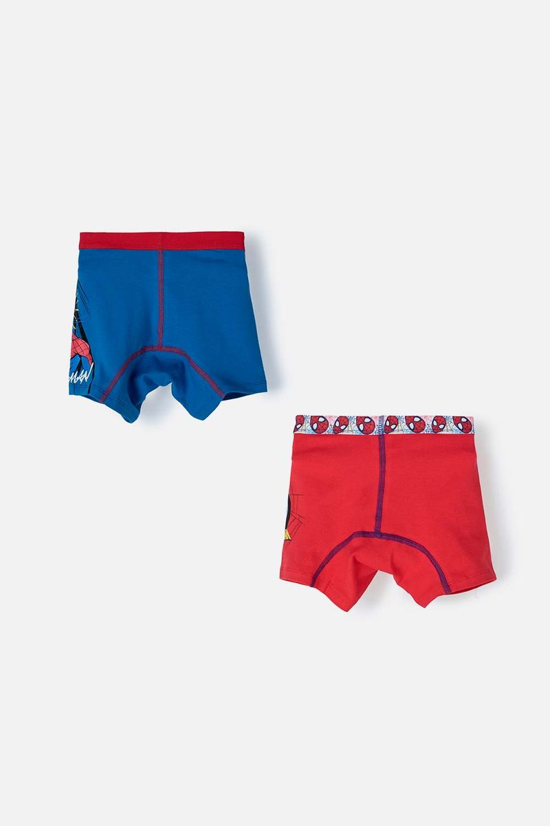 Pack X2 boxers de Spiderman estampado rojo y azul para ni o