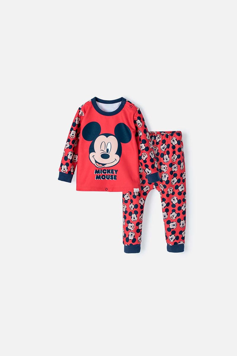 Pijama niño algodón manga larga Mickey Disney