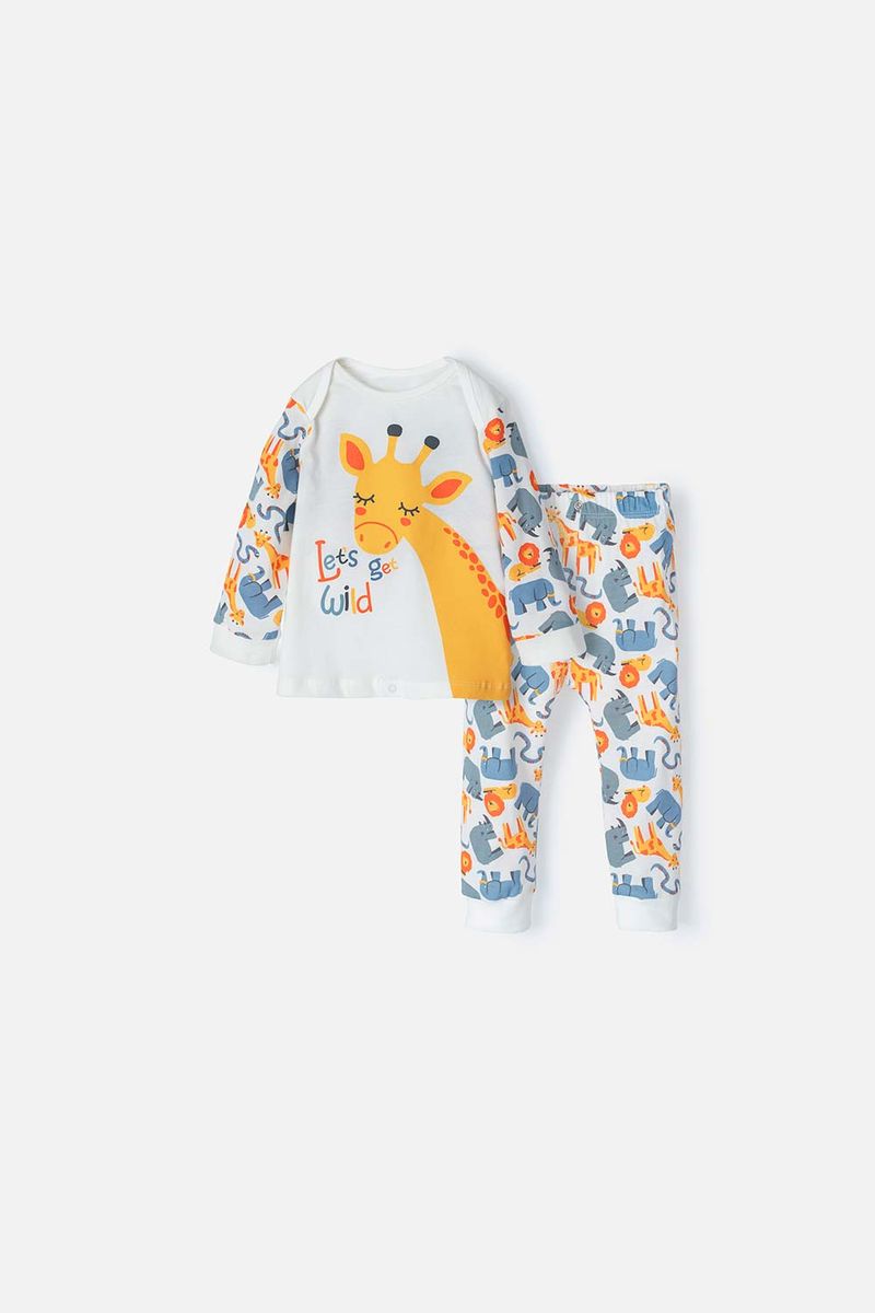 Pijama de beb ni o manga larga pantal n largo multicolor de