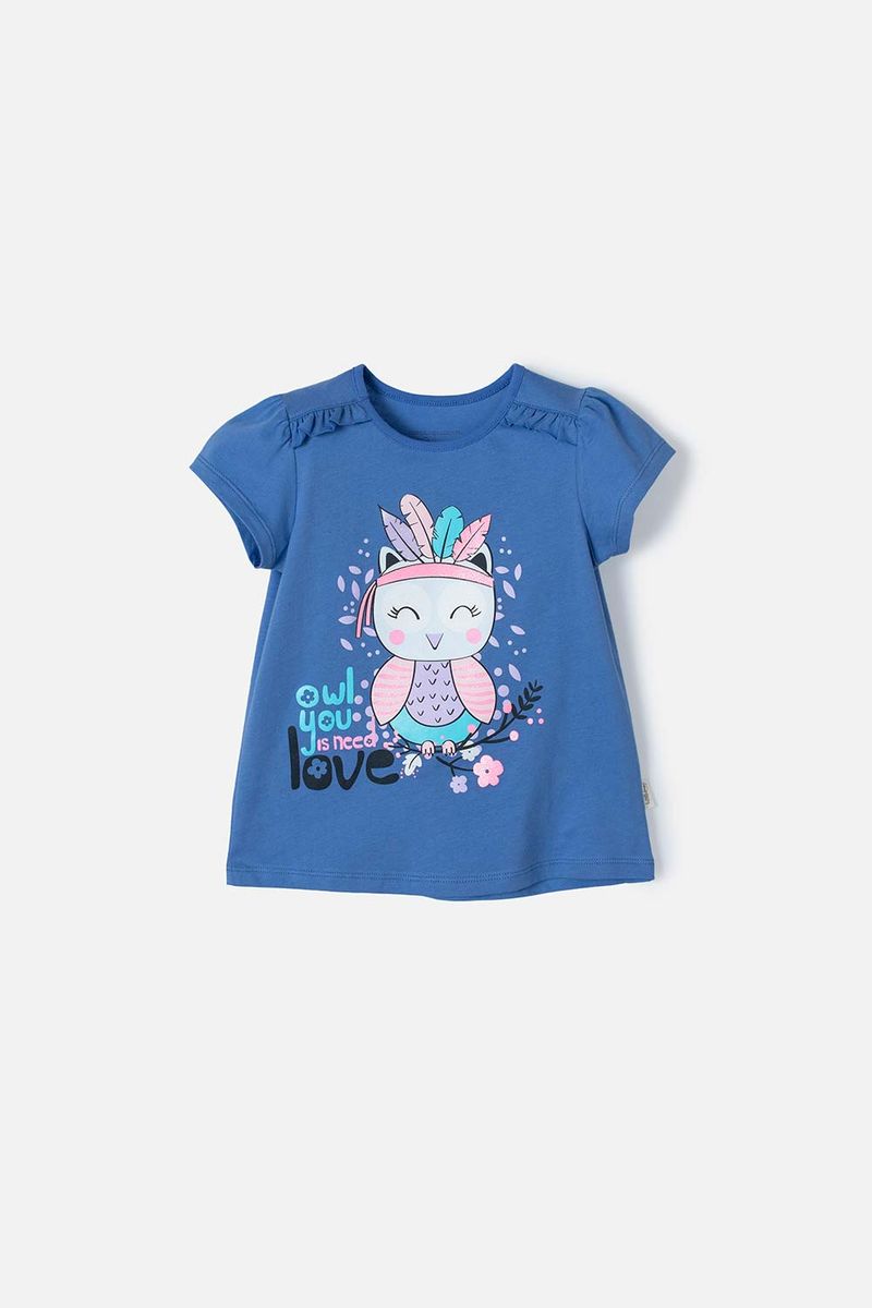 Camiseta Mic manga corta azul para niña - Tienda Online MIC
