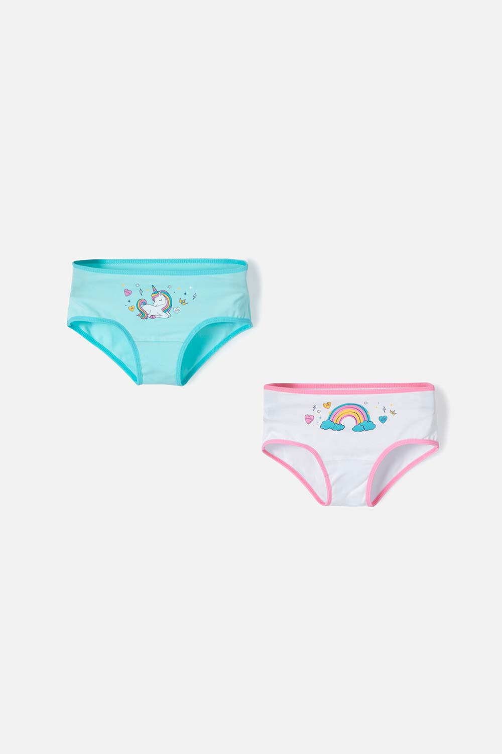 Pack x2 panties de Mic azul y blanco para niña 4-0