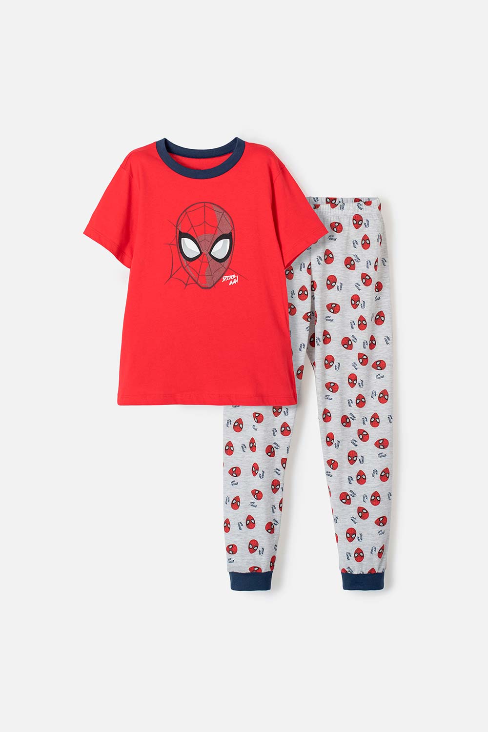 Pijama de Spider-man con pantalón corto gris y rojo para niño 10-0