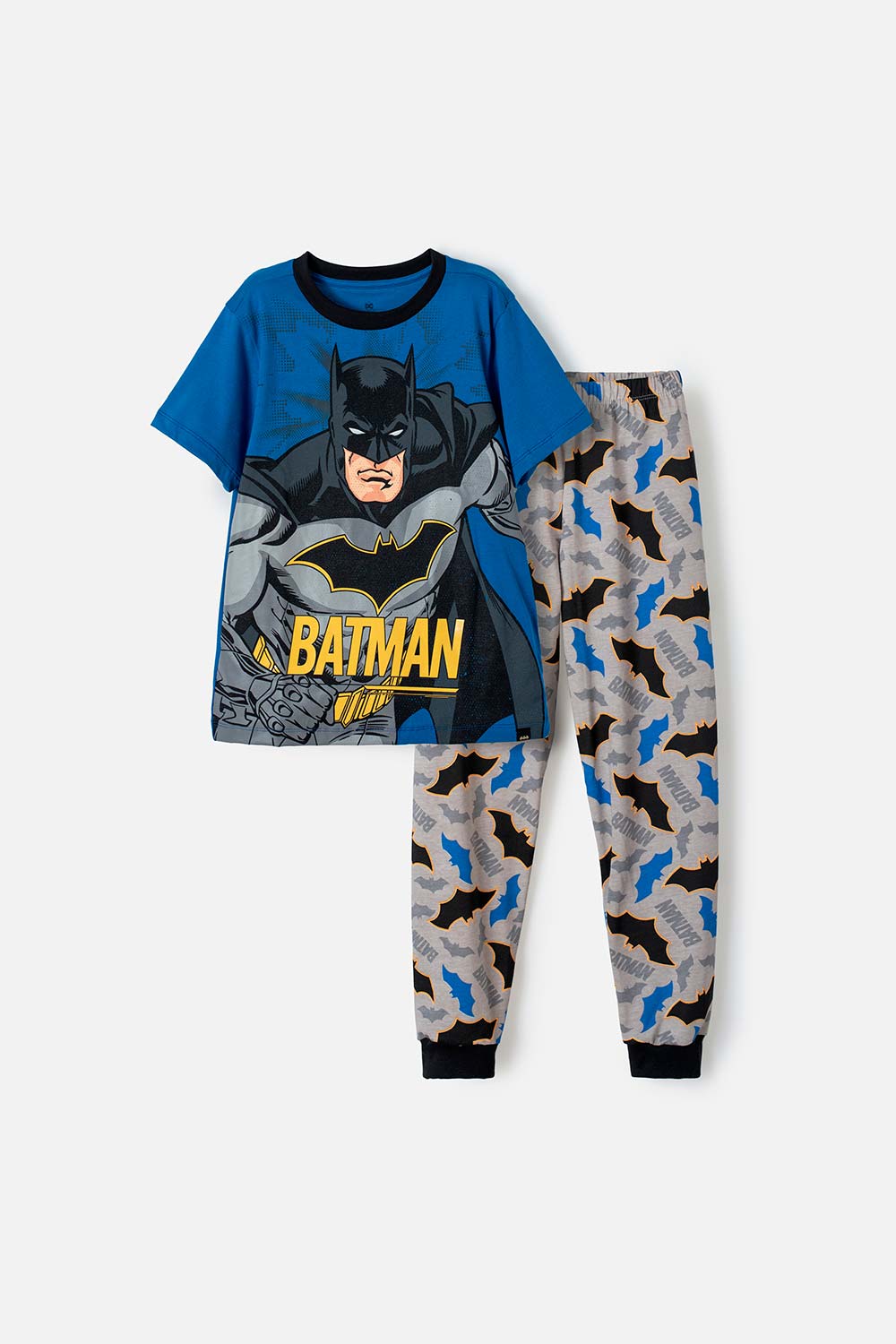 Pijama de Batman  manga corta azul para niño 4-0