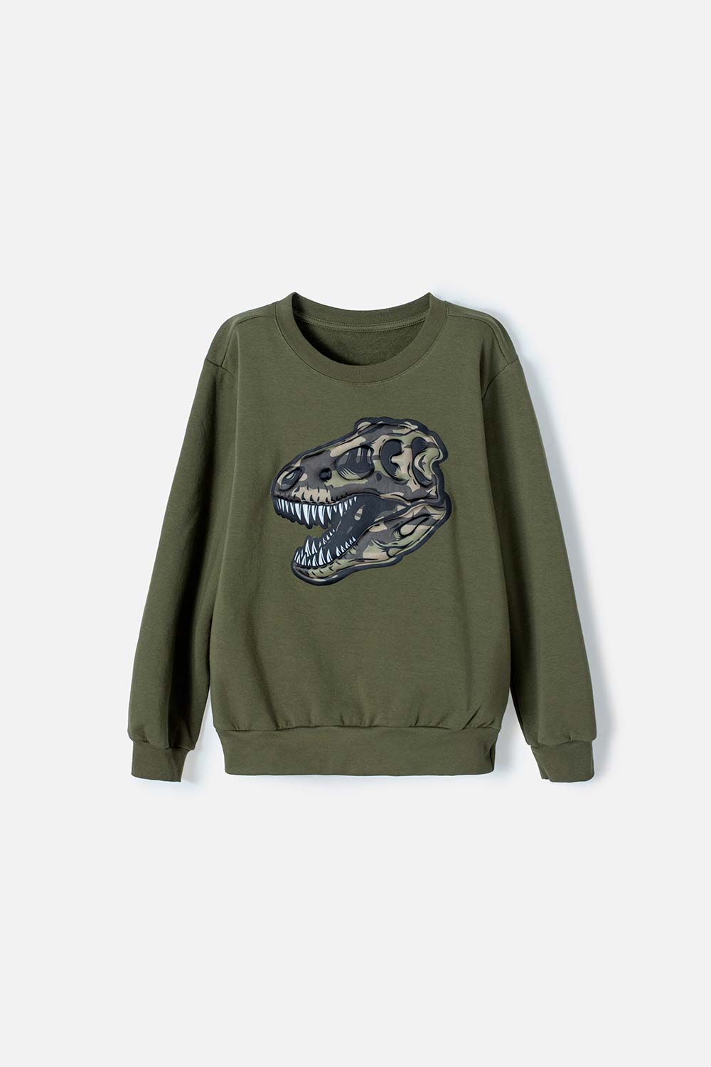 Buzo de Mic cuello redondo cerrado verde militar para niño 4-0