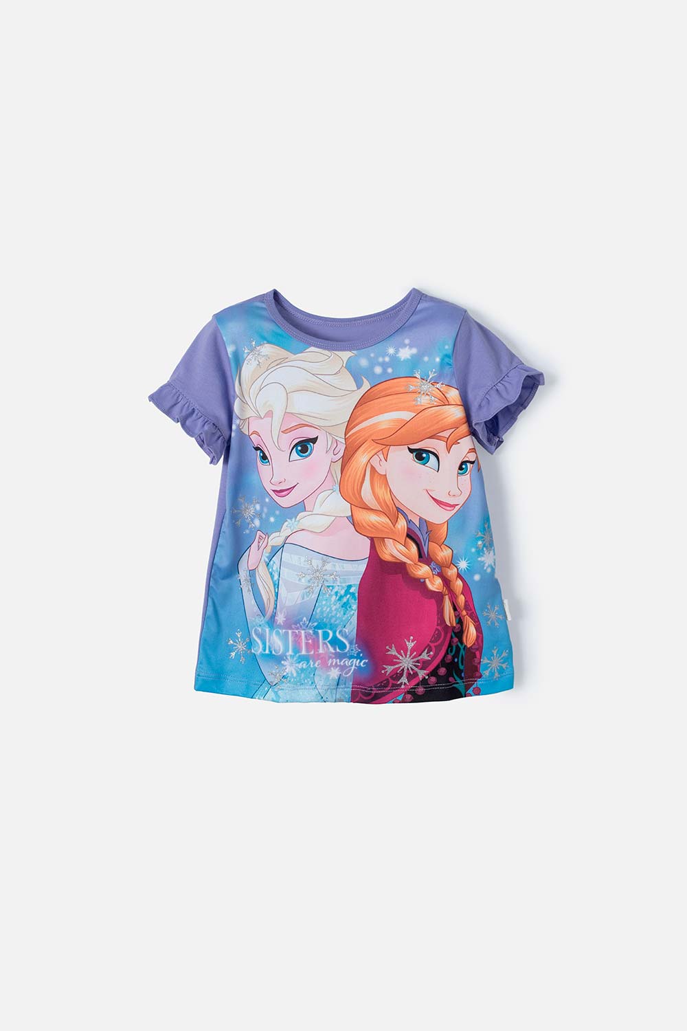Camiseta de Frozen manga corta lila para niña 2t a 5t 2T-0