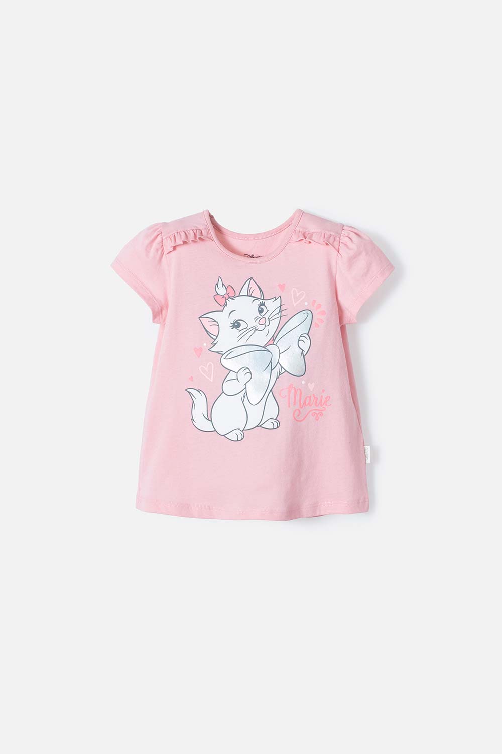 Camiseta de La Gata Marie manga corta palo de rosa para niña 2t a 5t 2T-0