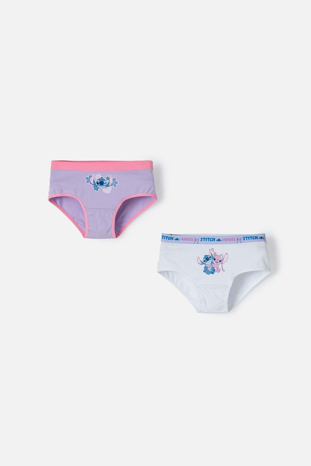 Pack x2  panties de Stitch lavanda y blanco para niña 4-0