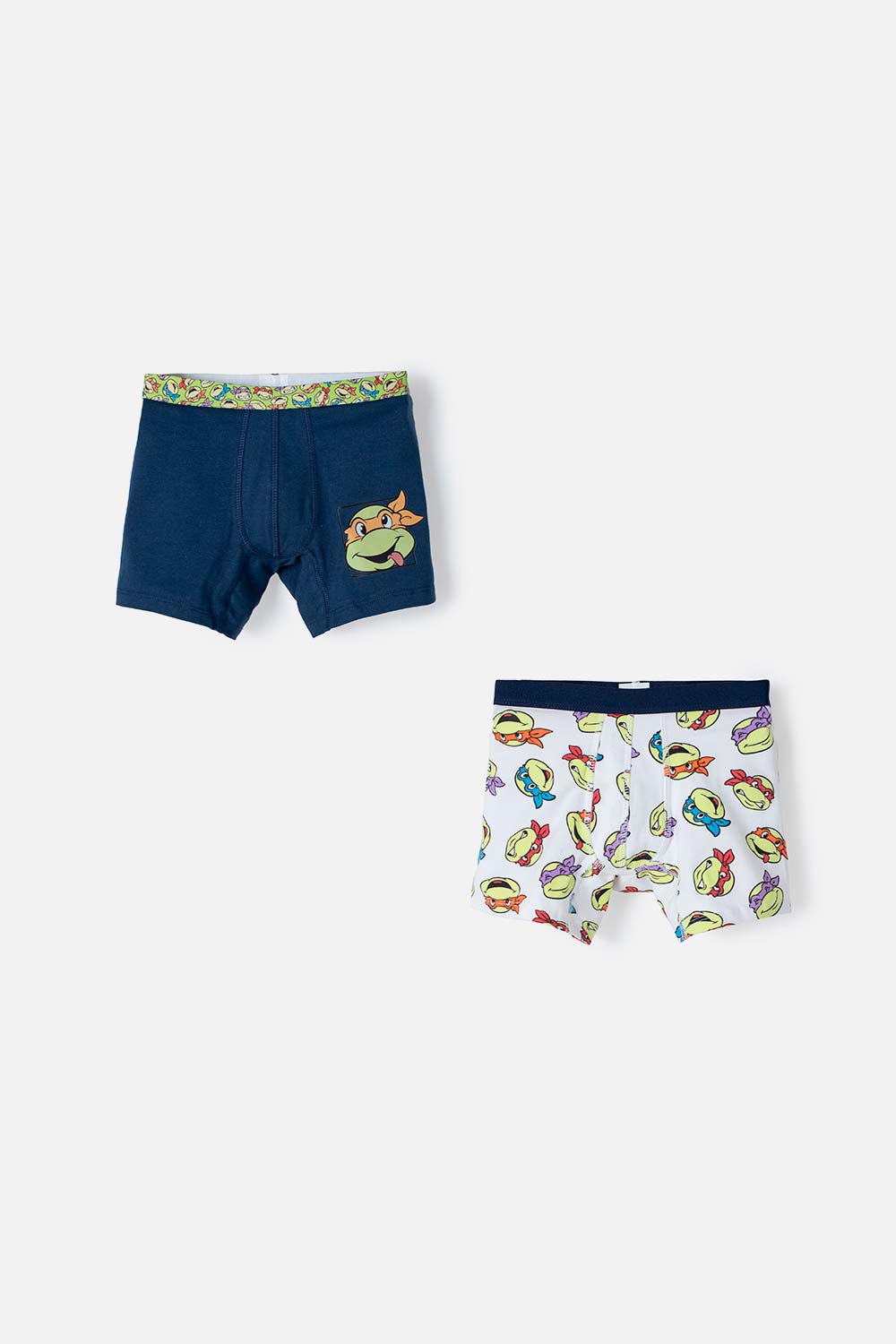 Pack x2 boxer de las tortugas ninja azul oscuro y blanco para ni o