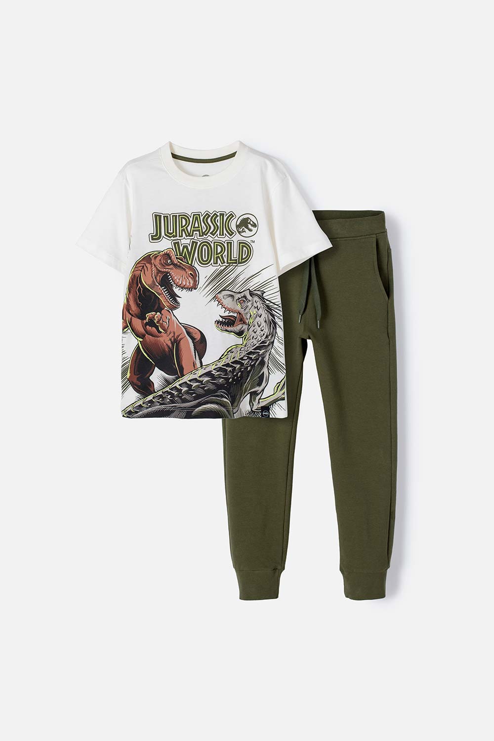 Conjunto de Jurassic World de pantalón largo verde para niño 4-0