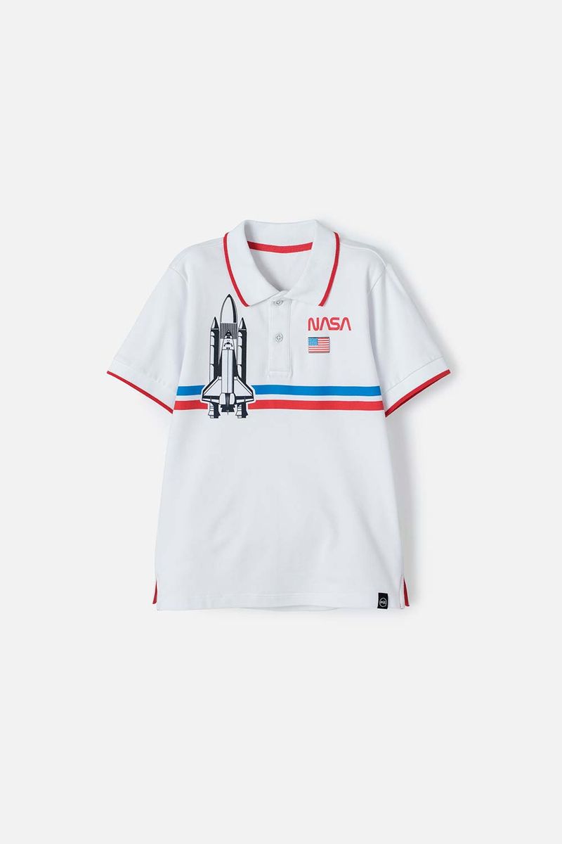 Camiseta tipo polo de la Nasa blanca para nino Tienda Online MIC