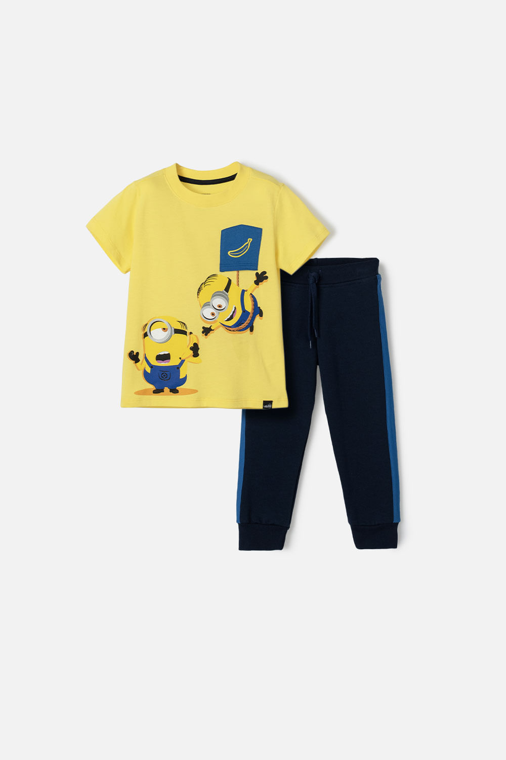 Conjunto de Los Minions amarillo y azul de pantalón largo para niño 2T a 5T 5T-0