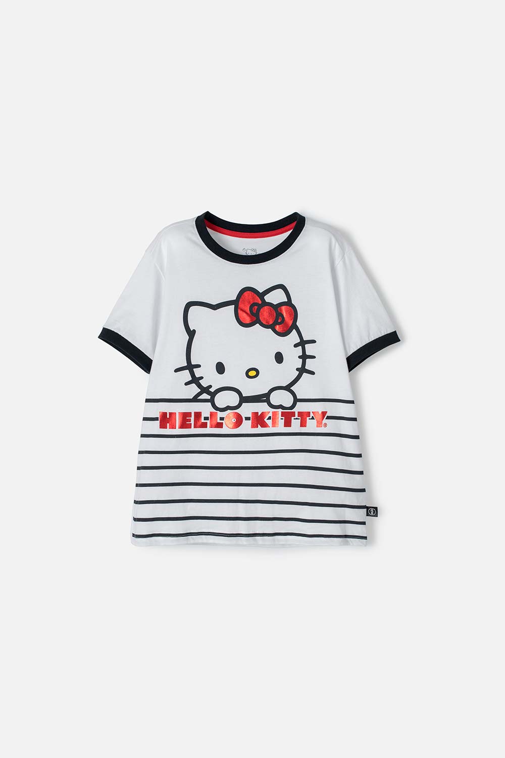 Camiseta de Hello Kitty manga corta blanco, rojo y azul para niña 4-0