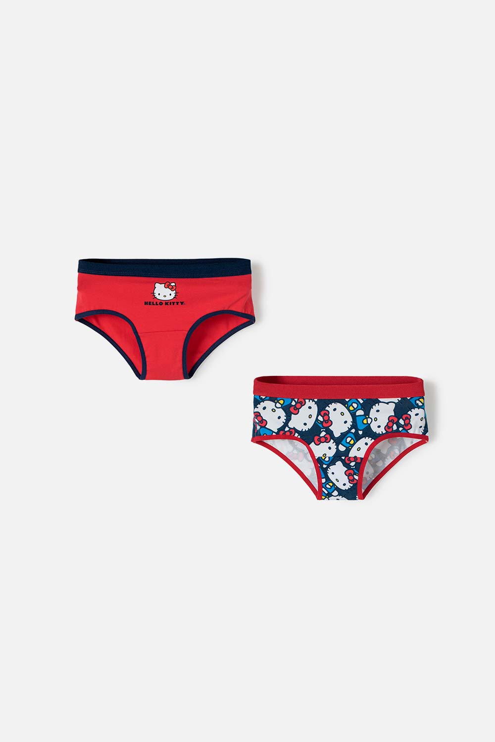 Pack X2 panties de Hello Kitty rojo y azul para niña 4-0