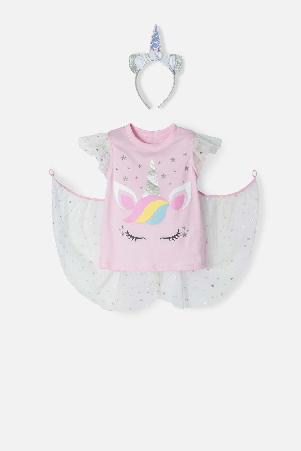 Camiseta Littlemic multicolor manga corta con bolero para niña 2T a 5T 2T-0