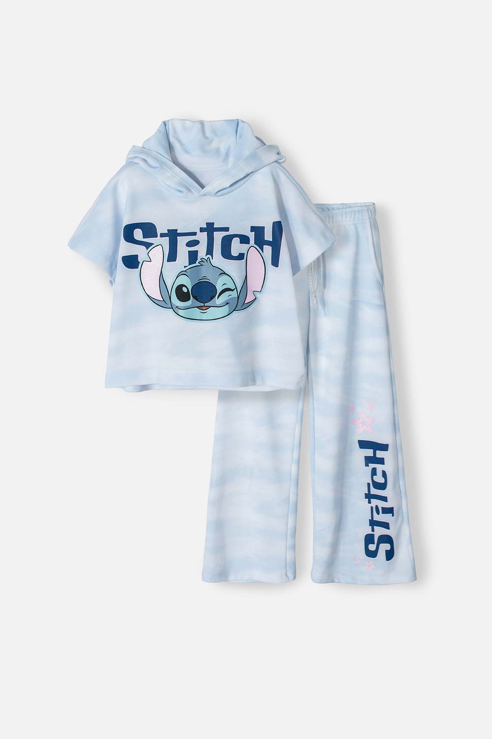 Conjunto de Lilo y Stitch azul de pantalón largo para niña 6-0