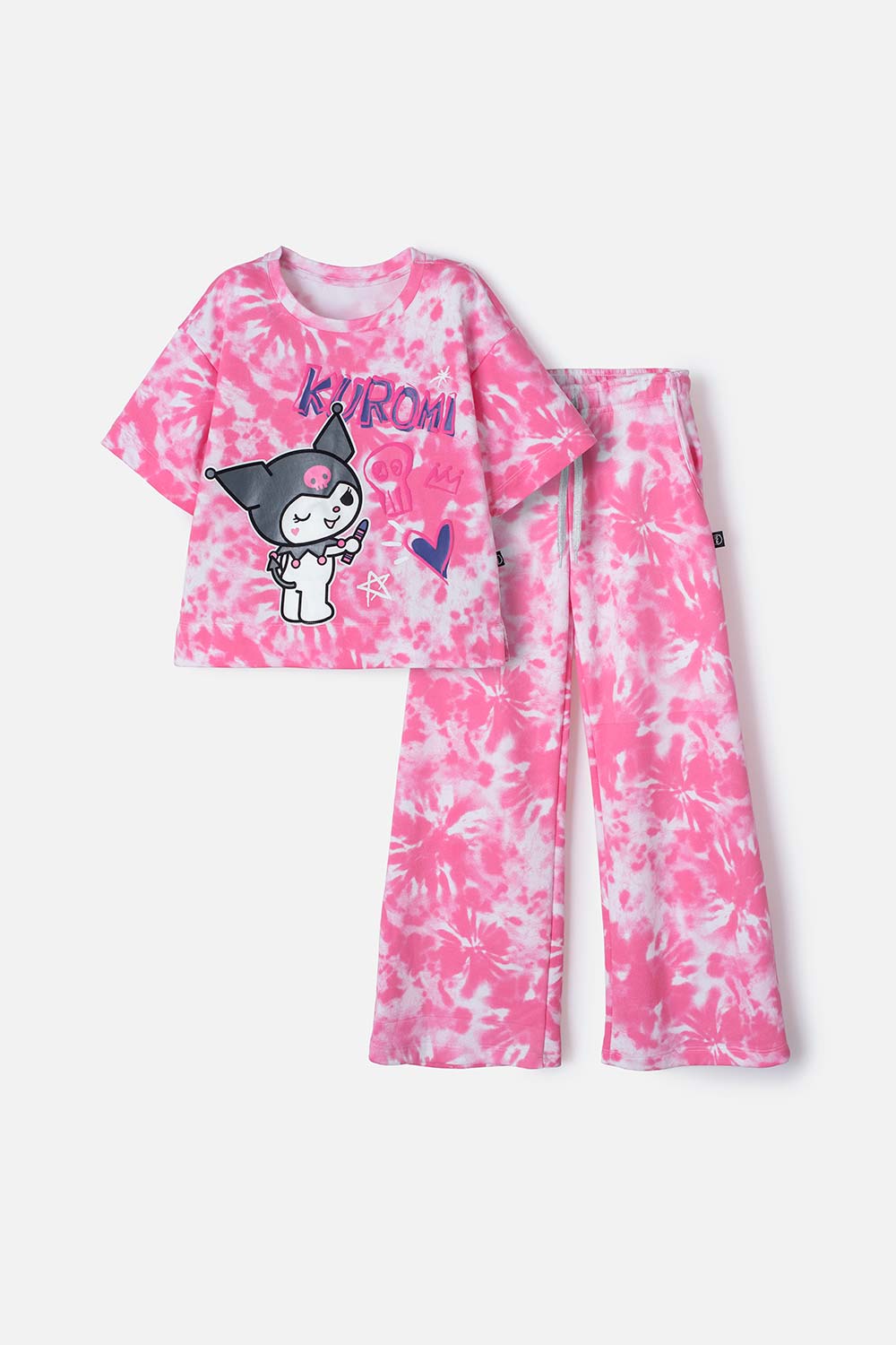 Conjunto de Kuromi rosado con pantalón largo para niña 6-0
