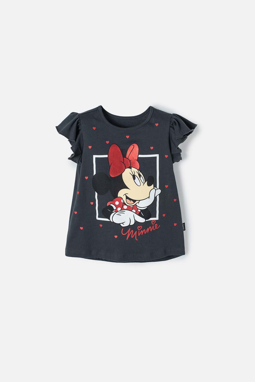 Camiseta de Minnie Mouse manga corta gris para niña 2T a 5T 2T-0