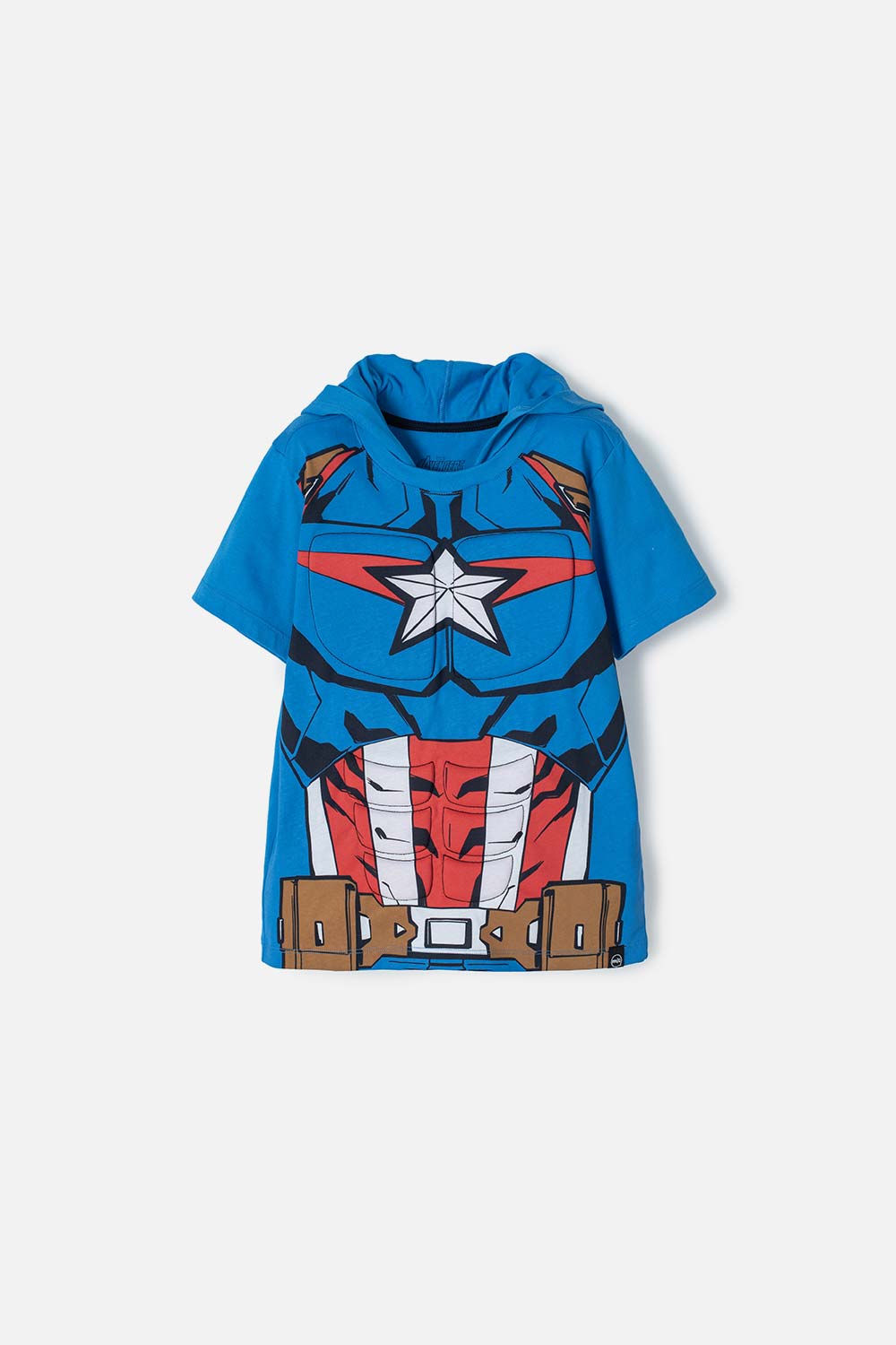 Camiseta del Capitán America con capucha azul para niño 6-0