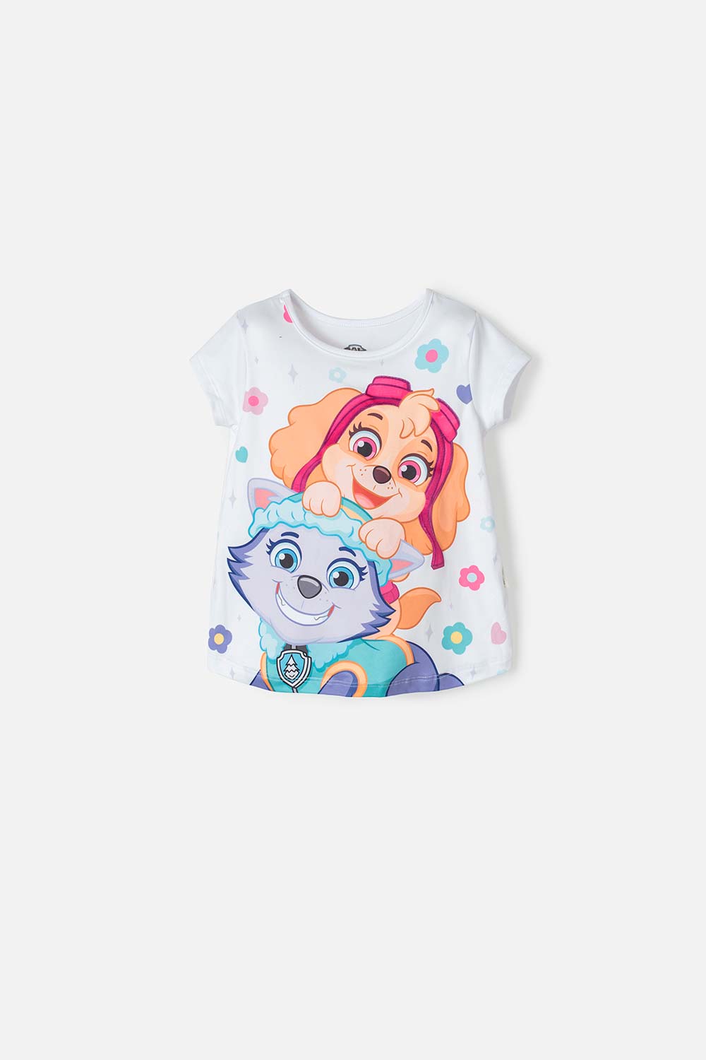 Camiseta de Paw Patrol manga corta blanco para niña 2T a 5T 2T-0