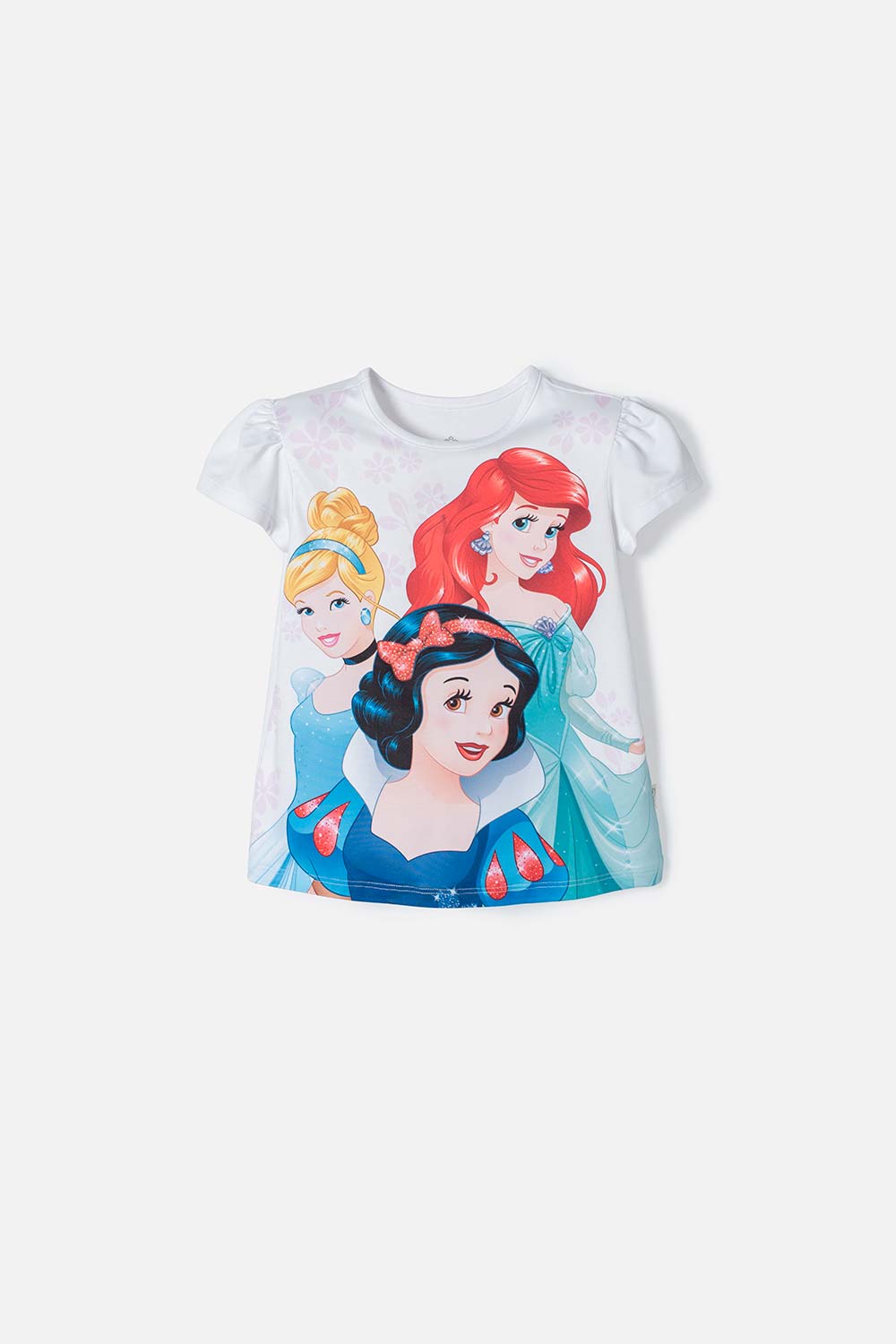 Camiseta de Princesas Disney blanca manga corta para niña 2T a 5T 2T-0