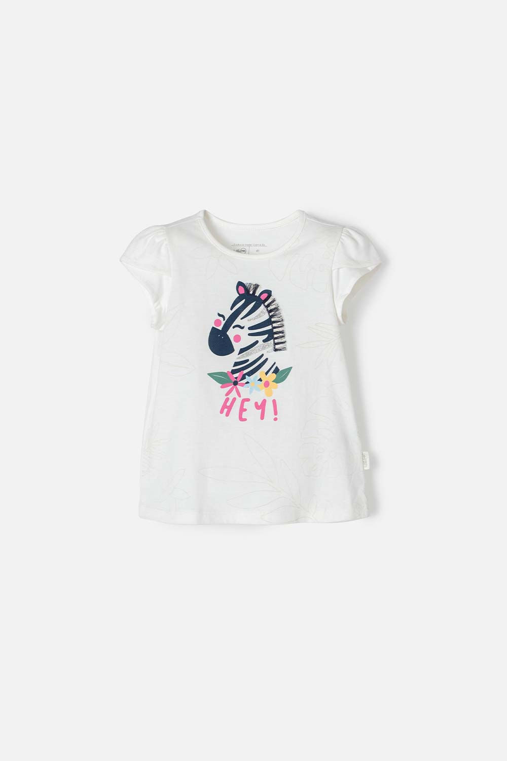 Camiseta de Littlemic manga corta marfil para niña 2T a 5T 2T-0