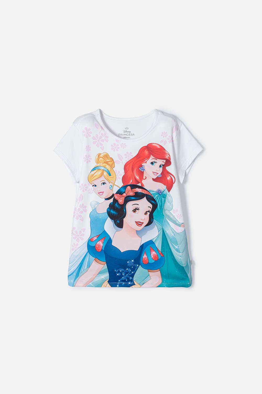 Camiseta de Princesas Disney blanca manga corta para niña 4-0