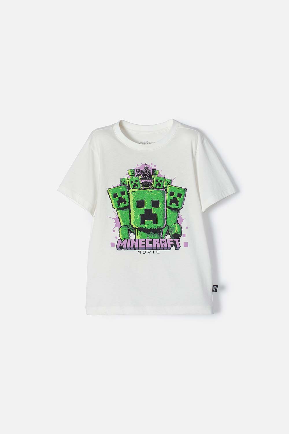 Camiseta de Minecraft marfil estampada en frente para niño 6-0