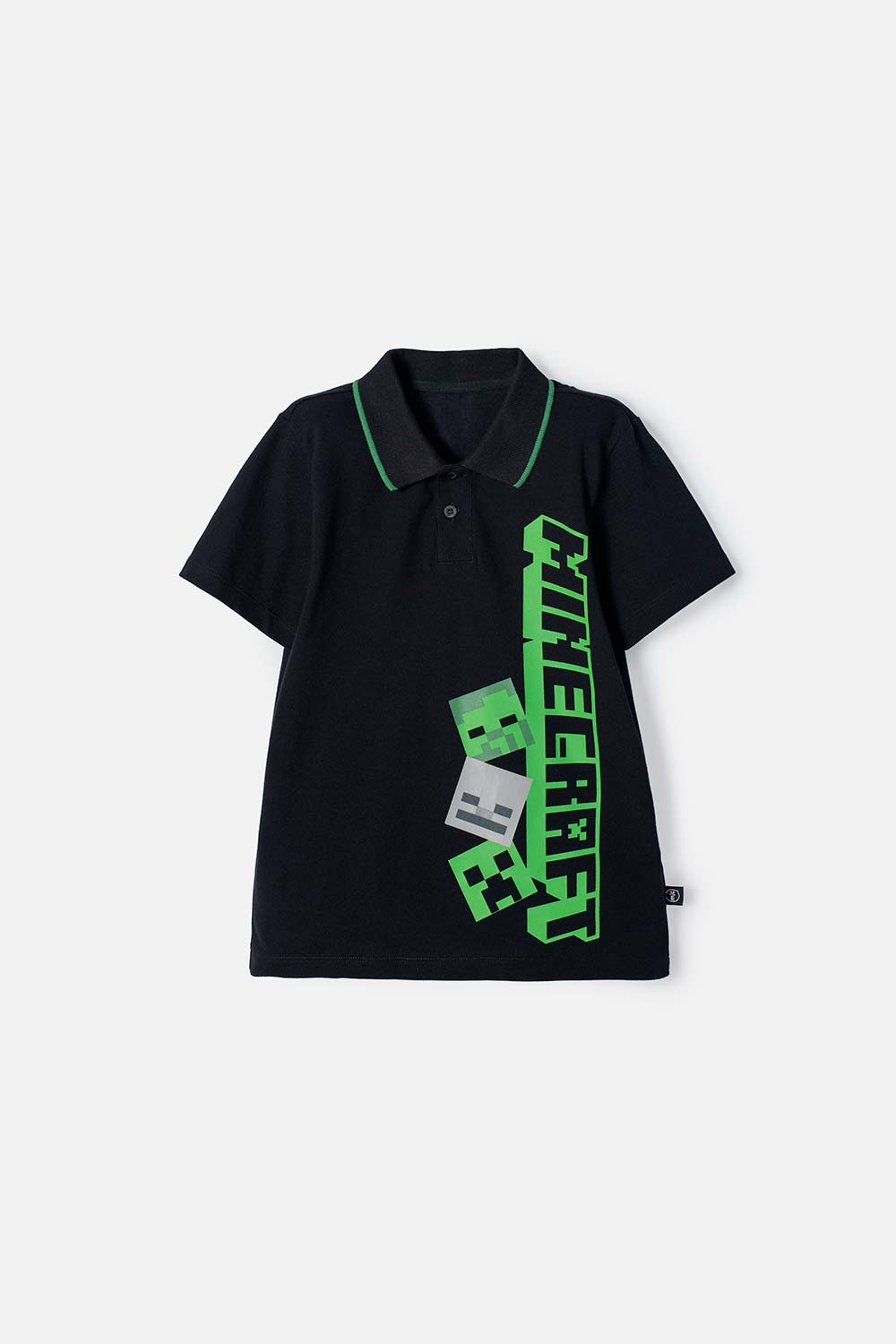 Camiseta Tipo Polo de Minecraft negra tipo polo para niño 6-0