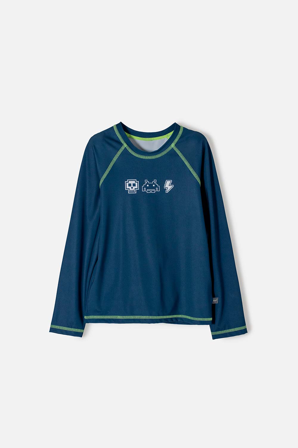 Camiseta de baño Mic azul oscura manga larga para niño 4-0