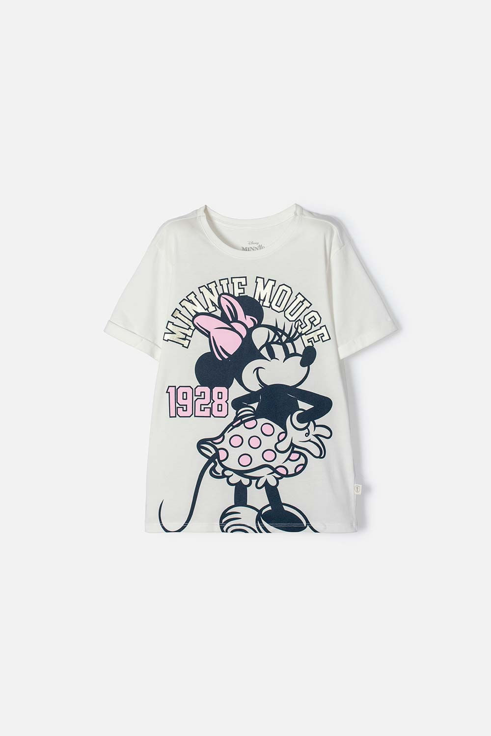 Camiseta de Minnie Mouse manga corta marfil para niña 4-0