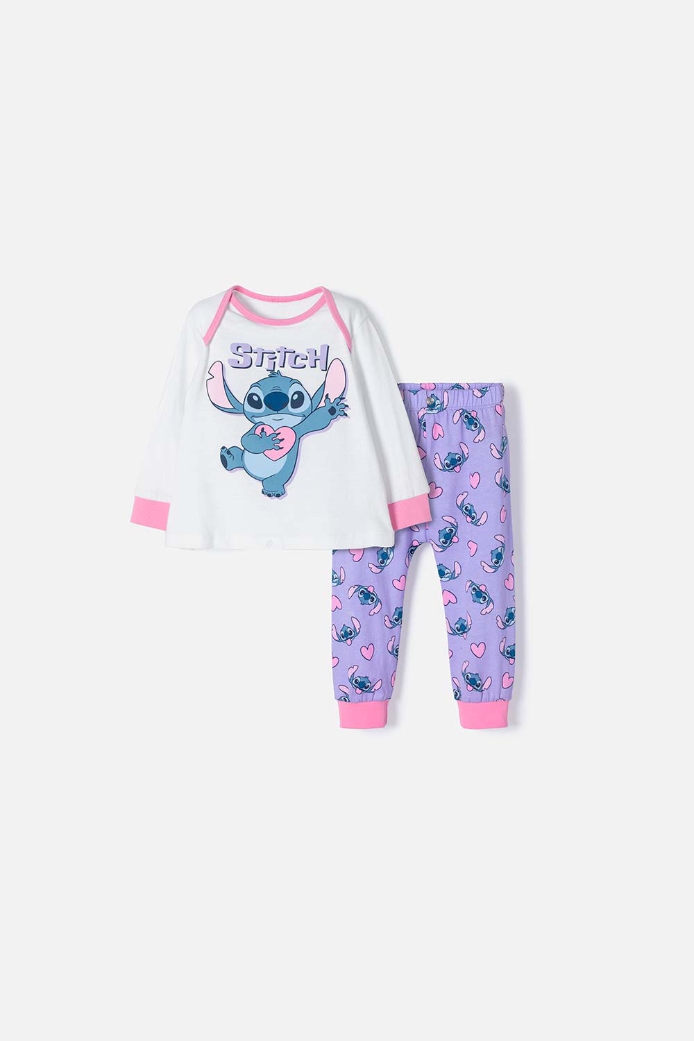 Pijama de Stitch multicolor de pantalón para bebé niña 3-6-0