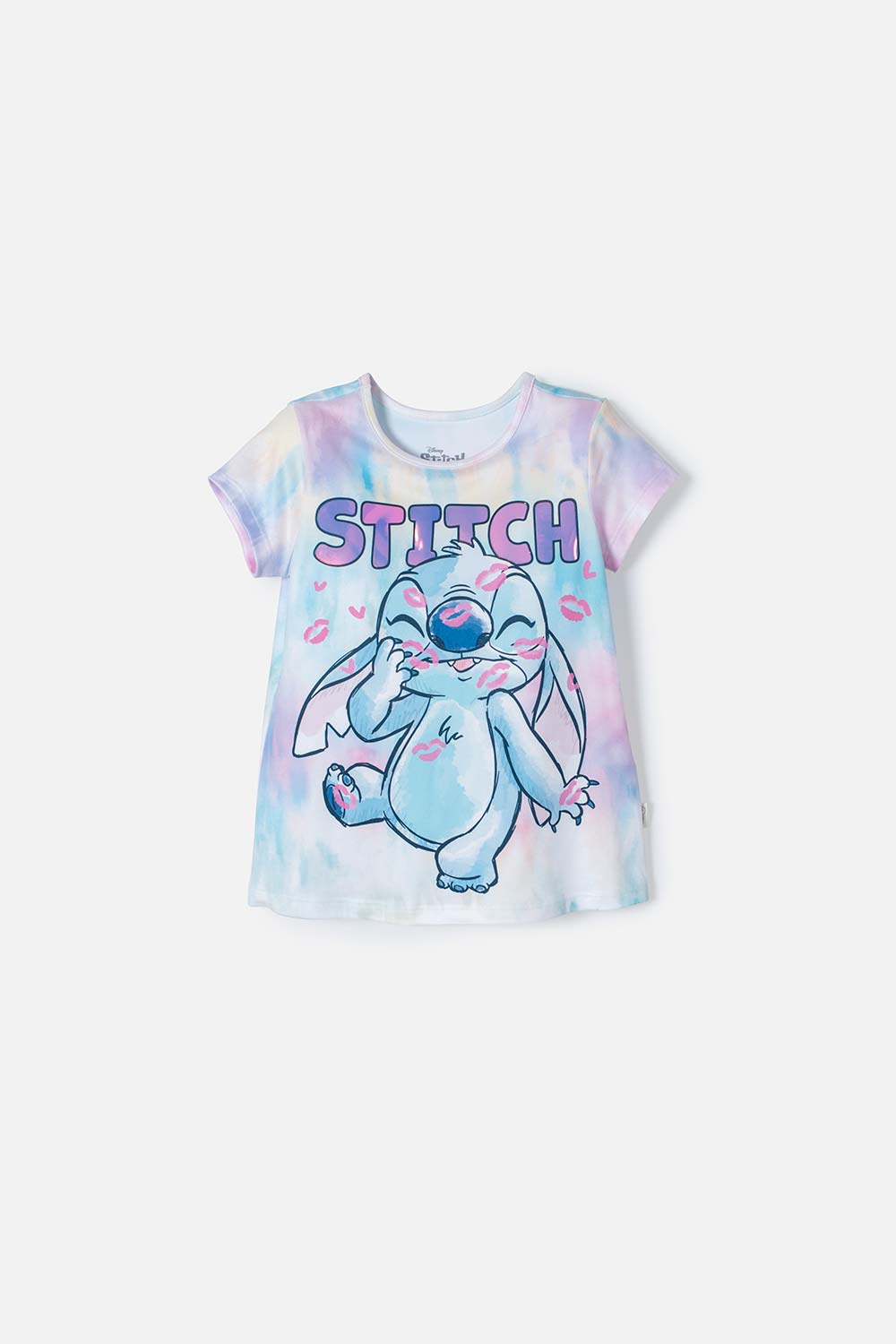 Camiseta de Stitch multicolor manga corta para niña 2T a 5T 2T-0