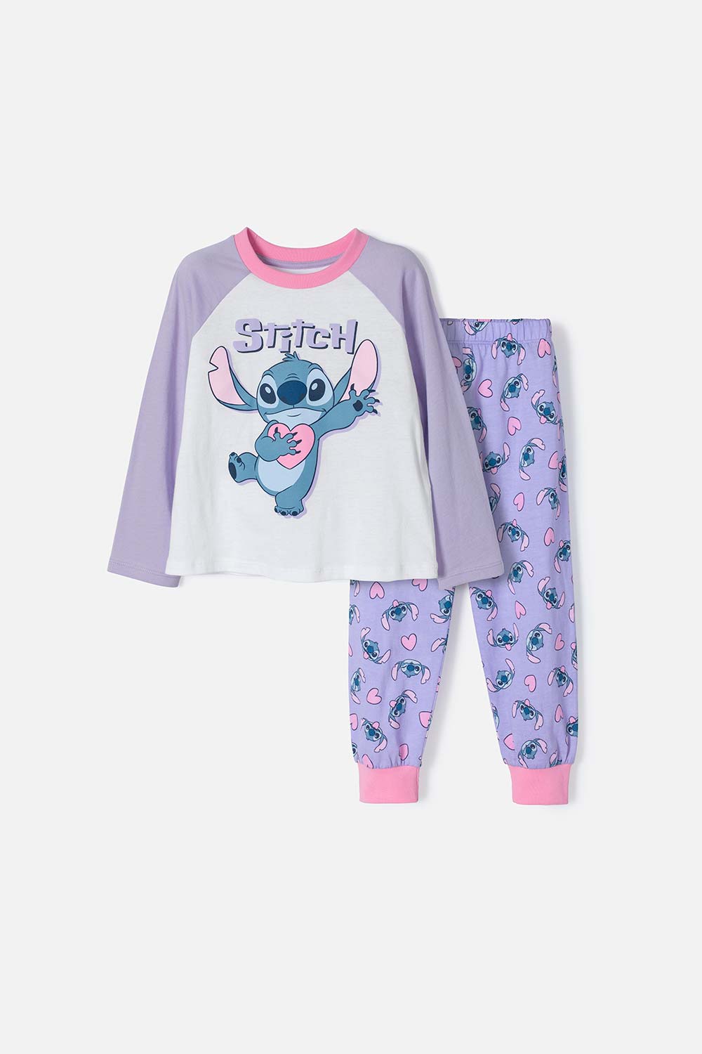 Pijama de Stitch multicolor de manga larga para niña 2T a 5T 2T-0