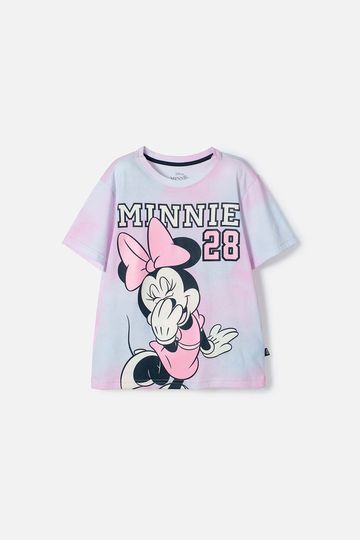 Camiseta de Minnie Mouse multicolor estampada en frente para niña 4
