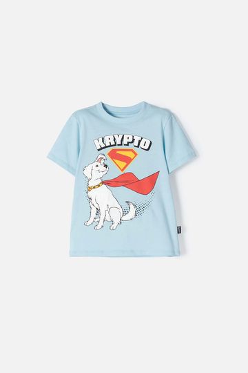 Camiseta de Superman azul estampada en frente para niño 2T a 5T 2T