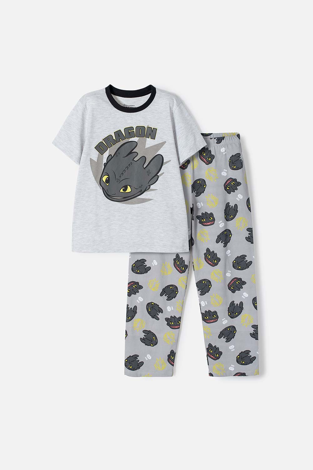 Pijama Cómo entrenar a tu dragón gris y negra de pantalón largo para niño 4-0
