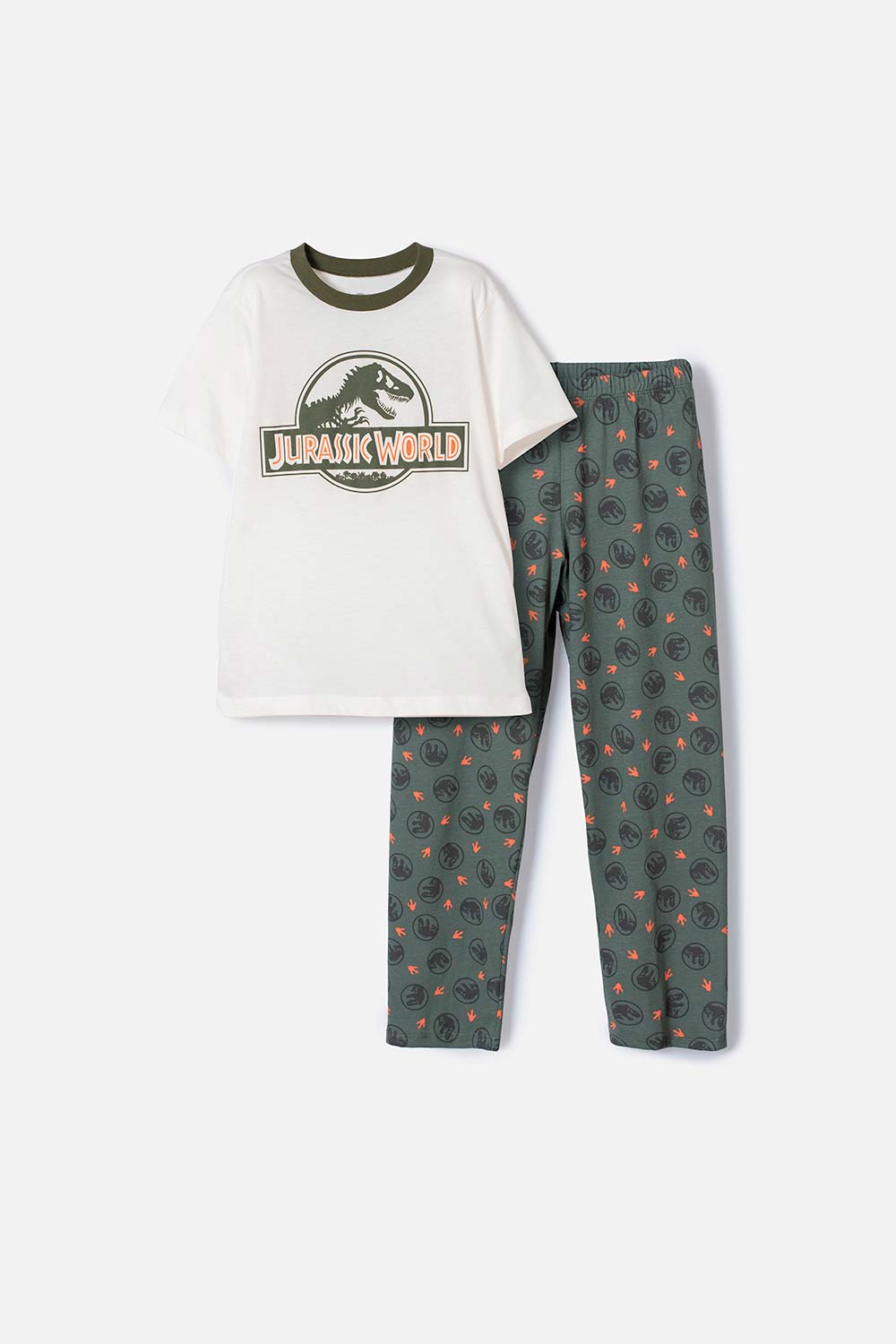Pijama de Jurassic World con pantalón largo verde para niño 4-0