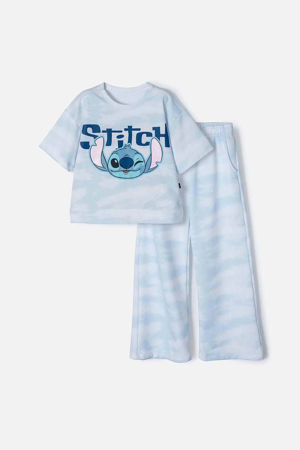 Conjunto de Stitch azul con pantalón largo para niña 4-0