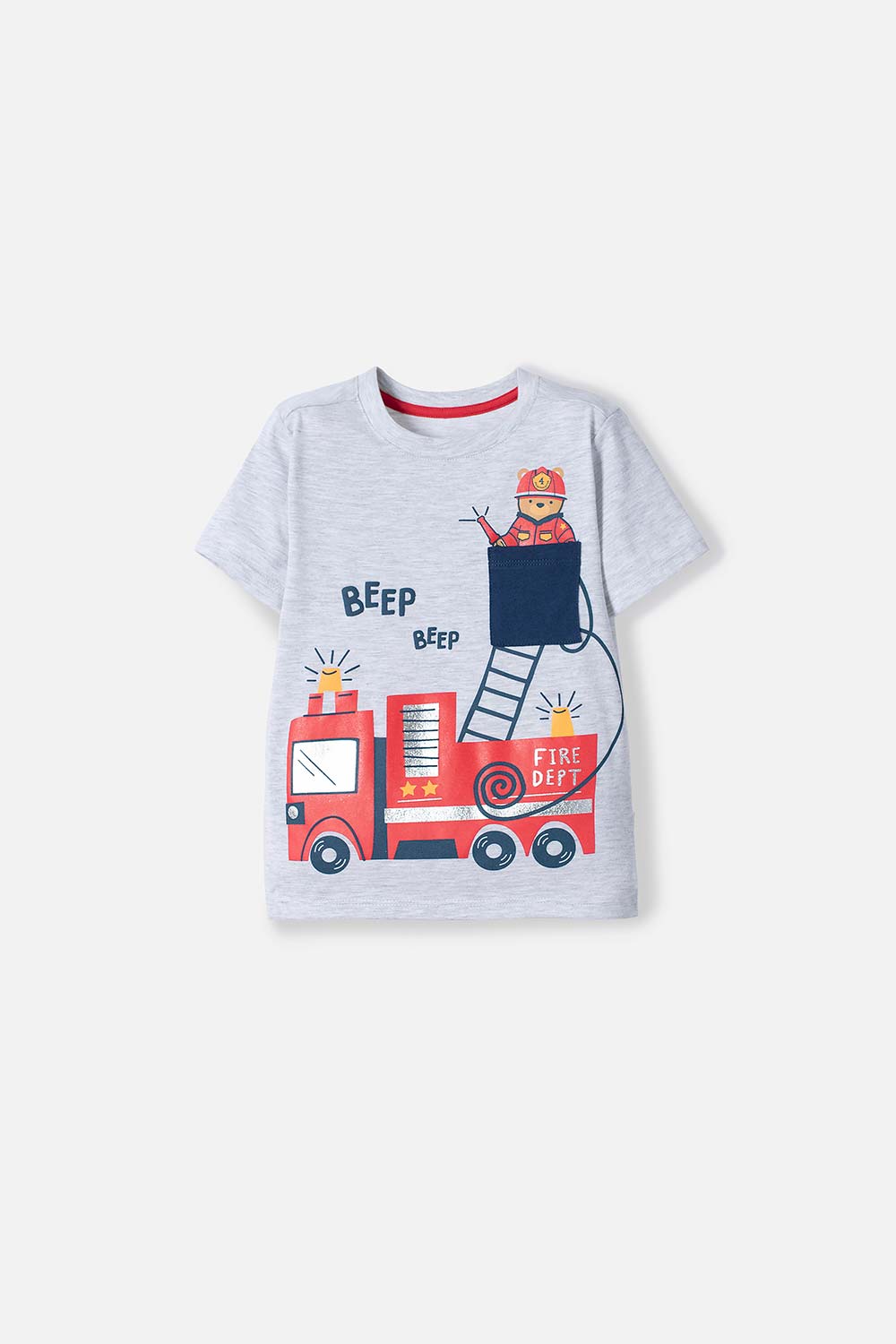 Camiseta LittleMic gris manga corta para niño 2T a 5T 2T-0